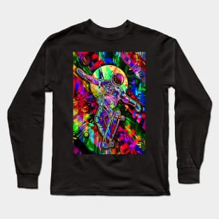 Astronaut Skateboard Multicolor Long Sleeve T-Shirt